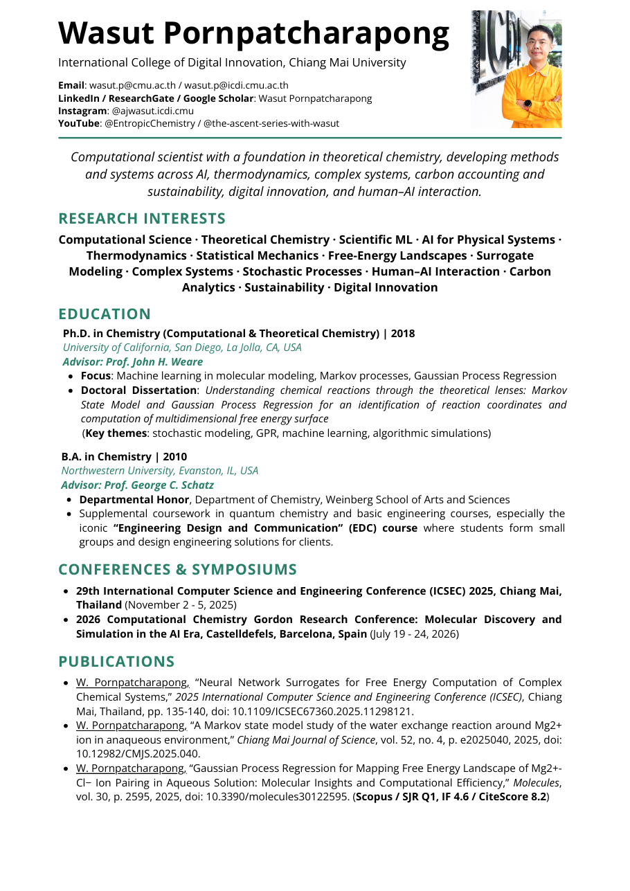 Wasut Pornpatcharapong CV page 1 of 4