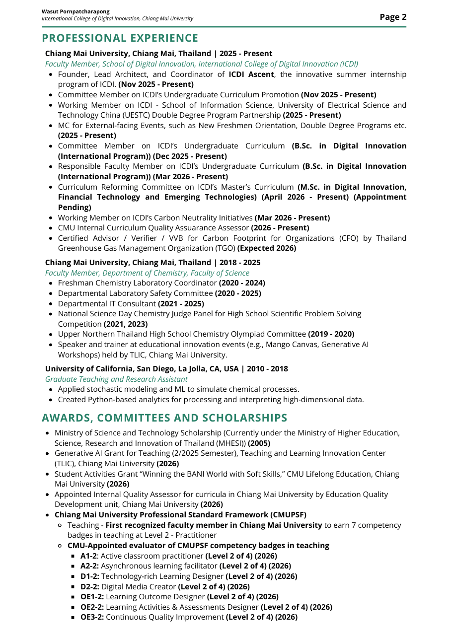 Wasut Pornpatcharapong CV page 2 of 4