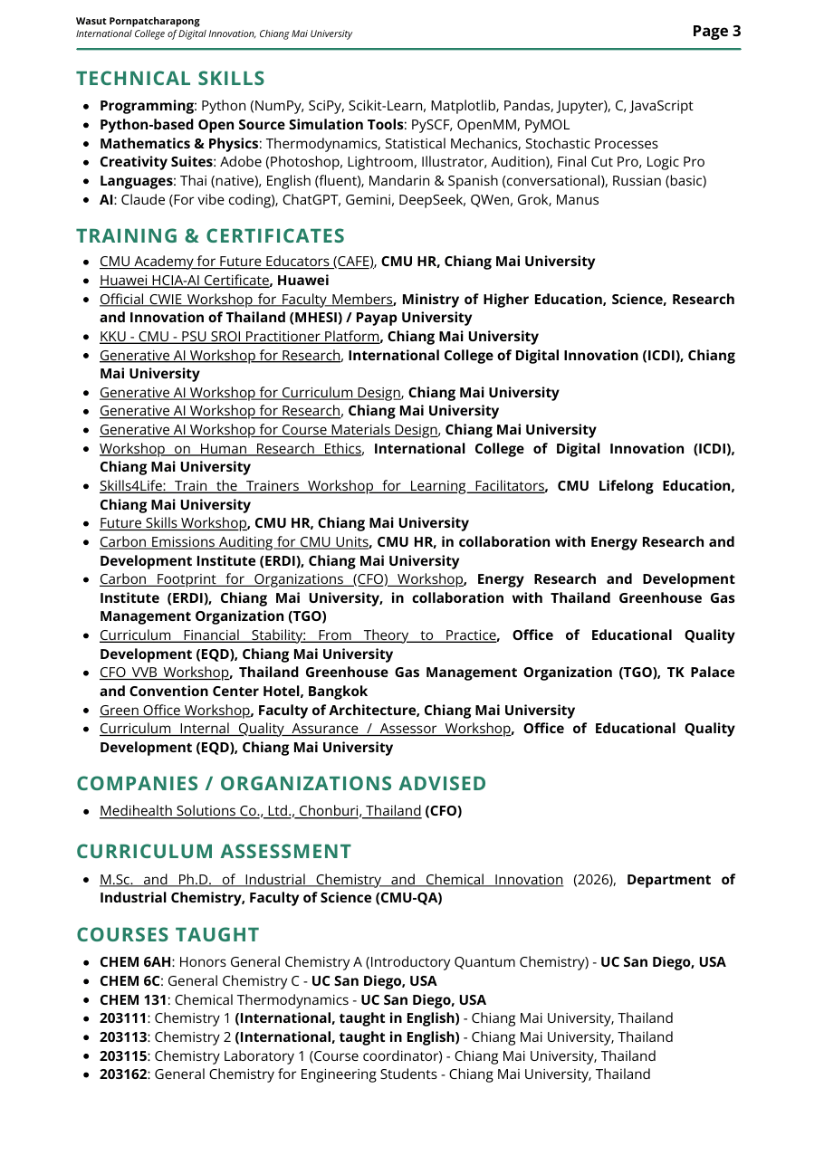 Wasut Pornpatcharapong CV page 3 of 4